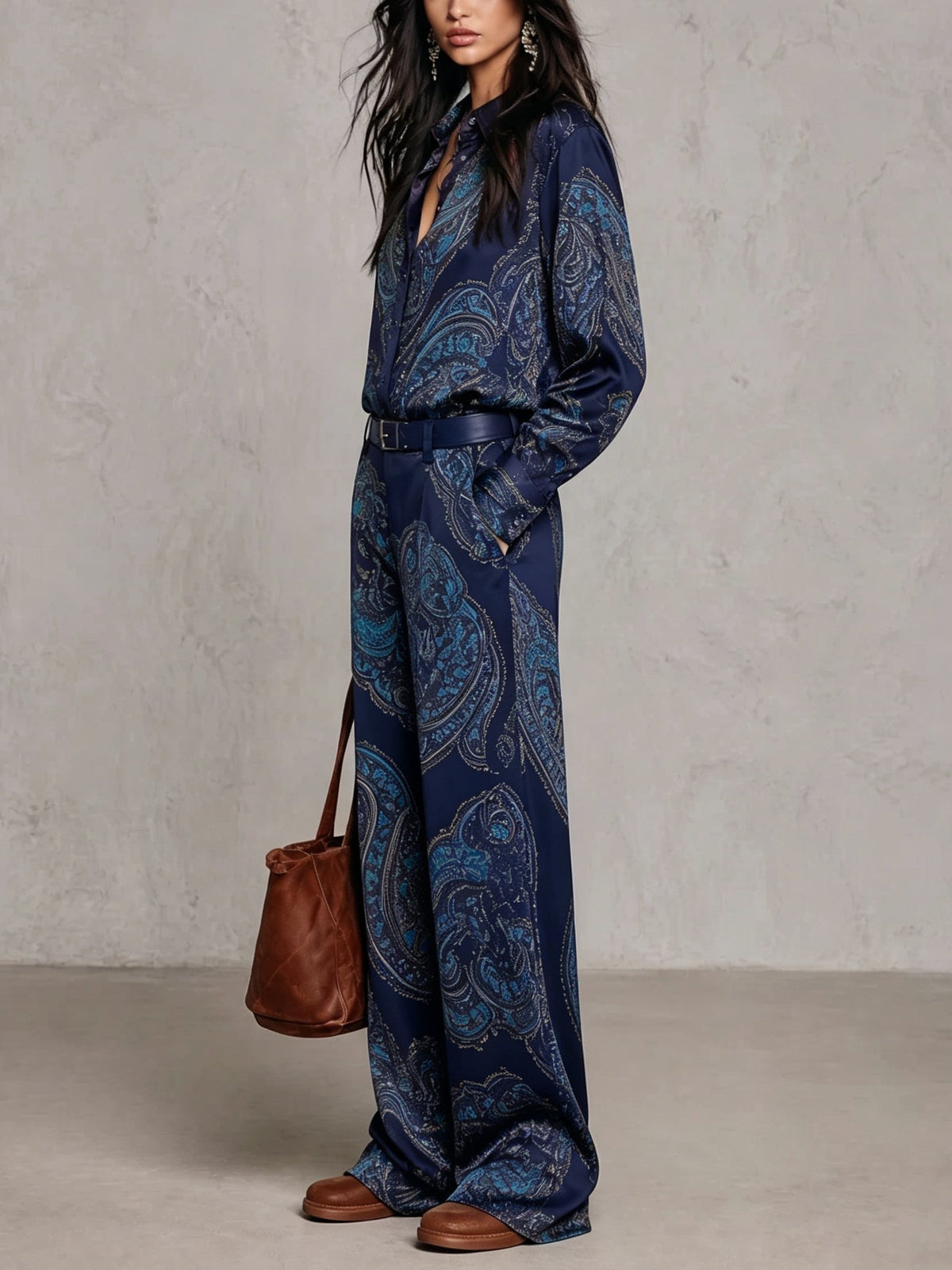 BEATRICE | Completo Due Pezzi in Satin con Stampa Paisley