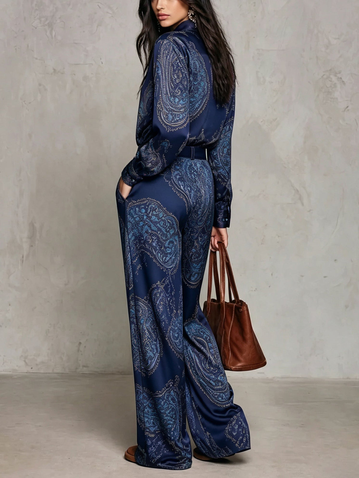 BEATRICE | Completo Due Pezzi in Satin con Stampa Paisley