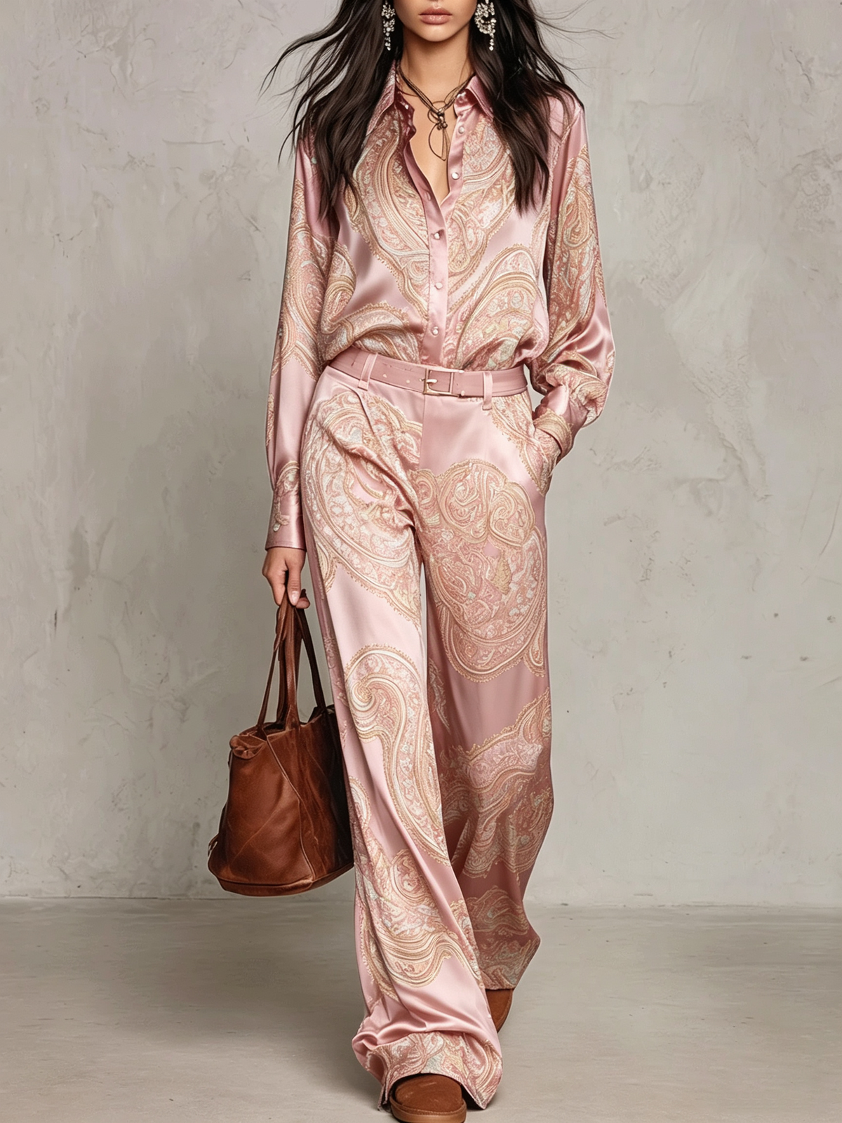 BEATRICE | Completo Due Pezzi in Satin con Stampa Paisley