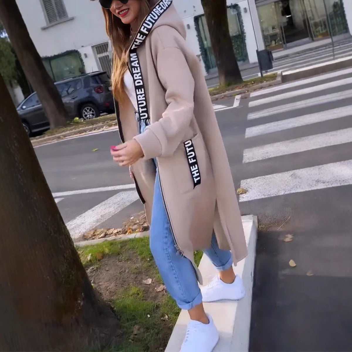CATERINA | Cappotto Felpato Oversize con Cappuccio e Tasche