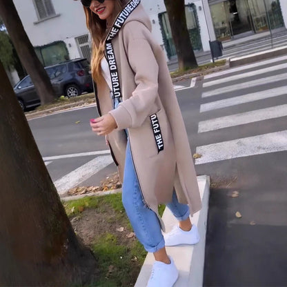 CATERINA | Cappotto Felpato Oversize con Cappuccio e Tasche
